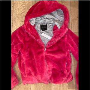 NWOT Sanctuary faux fur pink jacket